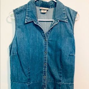 Denim Dress Faded Glory Ladies sz 14 Button Down Shirt Dress